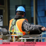 Union construction worker on job site